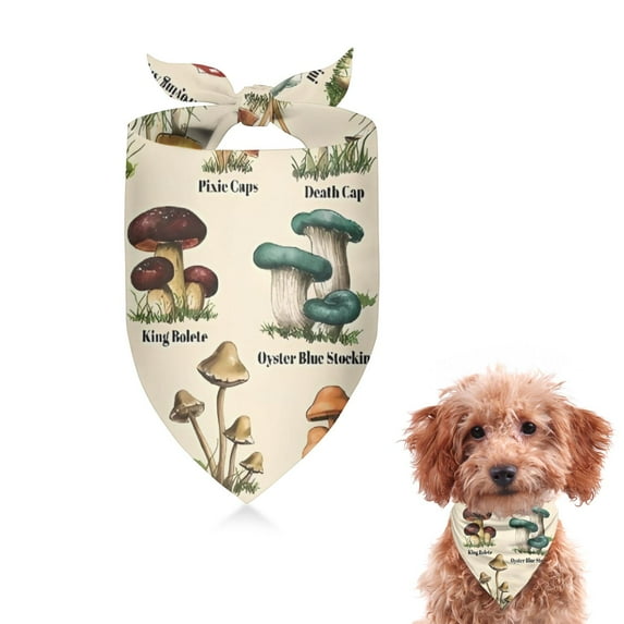 Dog Bandana 1 Pack,Colorful Mushroom Label Light Pattern Bandanas for Dogs,Cat Bandana,Small/ Large Dog Bandana 2 Size,Dog Bandanas