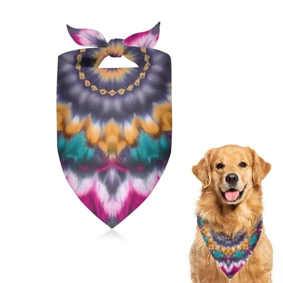 Dog Bandana 1 Pack,Colorful Rainbow Tie Dye Spiral Pattern Bandanas for Dogs,Cat Bandana,Small/ Large Dog Bandana 2 Size,Dog Bandanas