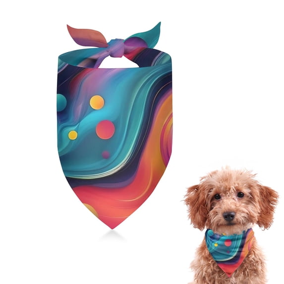 Dog Bandana 1 Pack,Colorful Tie Dye Flow Ball Pattern Bandanas for Dogs,Cat Bandana,Small/ Large Dog Bandana 2 Size,Dog Bandanas