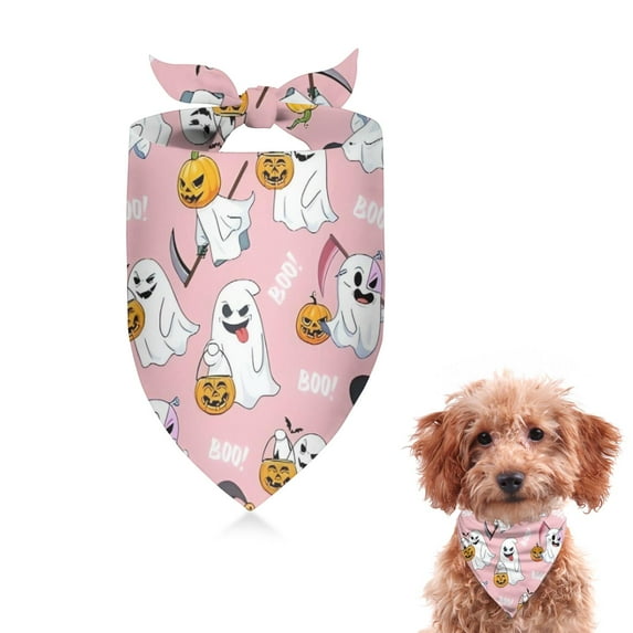 Dog Bandana 1 Pack,Cute Halloween Ghost Pattern Bandanas for Dogs,Cat Bandana,Small/ Large Dog Bandana 2 Size,Dog Bandanas Girl Boy