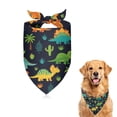 thumbnail image 1 of Dog Bandana 1 Pack,Dark Dinosaur Cactus Pattern Bandanas for Dogs,Cat Bandana,Small/ Large Dog Bandana 2 Size,Dog Bandanas, 1 of 6