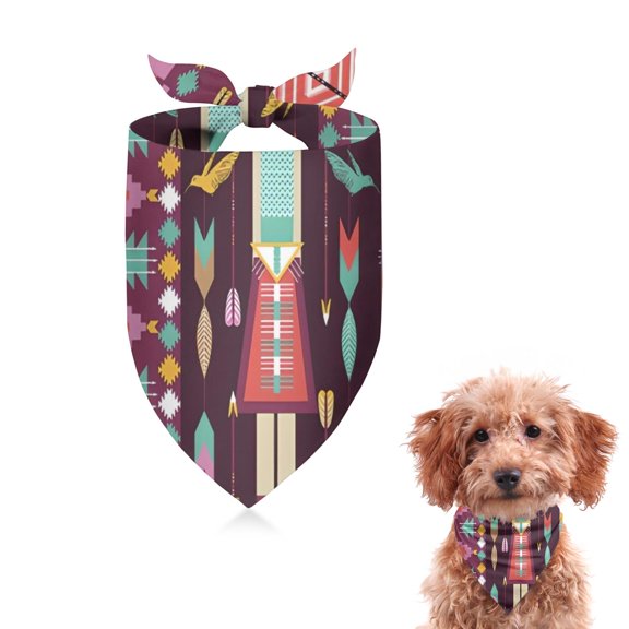 Dog Bandana 1 Pack,Ethnic Figure and Pattern Bandanas for Dogs,Cat Bandana,Small/ Large Dog Bandana 2 Size,Dog Bandanas Girl Boy