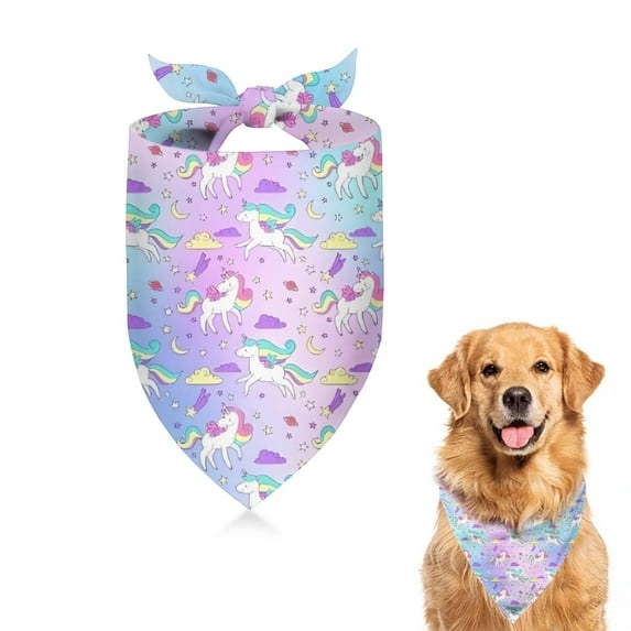 Dog Bandana 1 Pack,Gradient Unicorn Pattern Bandanas for Dogs,Cat Bandana,Small/ Large Dog Bandana 2 Size,Dog Bandanas