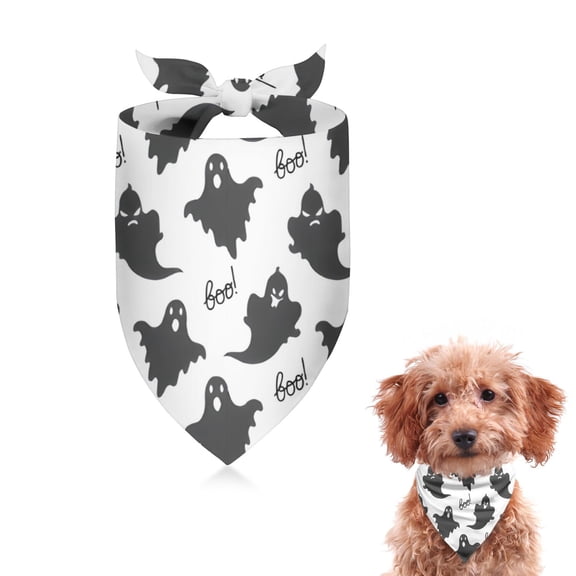 Dog Bandana 1 Pack,Halloween Black Ghosts with Boo Bandanas for Dogs,Cat Bandana,Small/ Large Dog Bandana 2 Size,Dog Bandanas Girl Boy