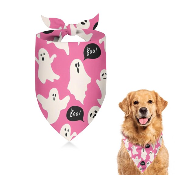 Dog Bandana 1 Pack,Halloween Ghosts with Boo Bandanas for Dogs,Cat Bandana,Small/ Large Dog Bandana 2 Size,Dog Bandanas Girl Boy