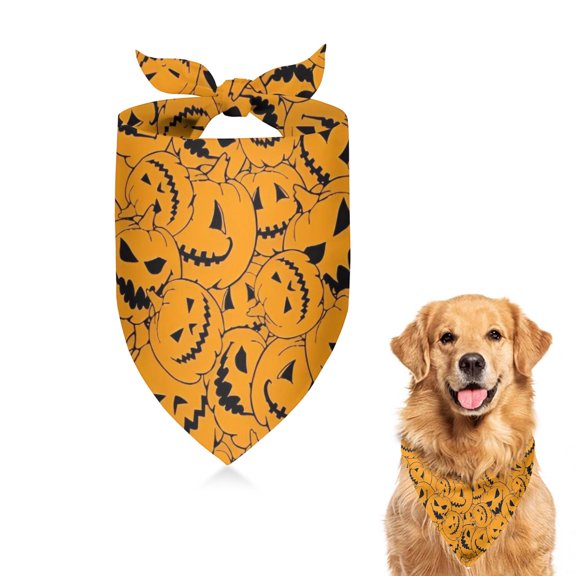Dog Bandana 1 Pack,Halloween Pumpkin Pattern Bandanas for Dogs,Cat Bandana,Small/ Large Dog Bandana 2 Size,Dog Bandanas Girl Boy