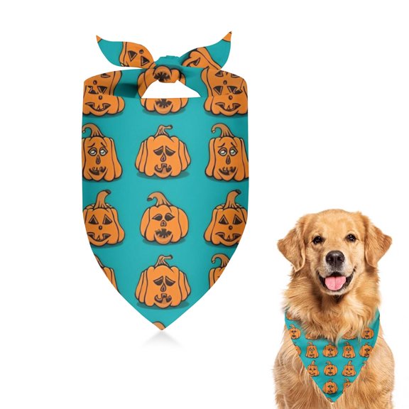 Dog Bandana 1 Pack,Halloween Pumpkin Pattern Bandanas for Dogs,Cat Bandana,Small/ Large Dog Bandana 2 Size,Dog Bandanas Girl Boy