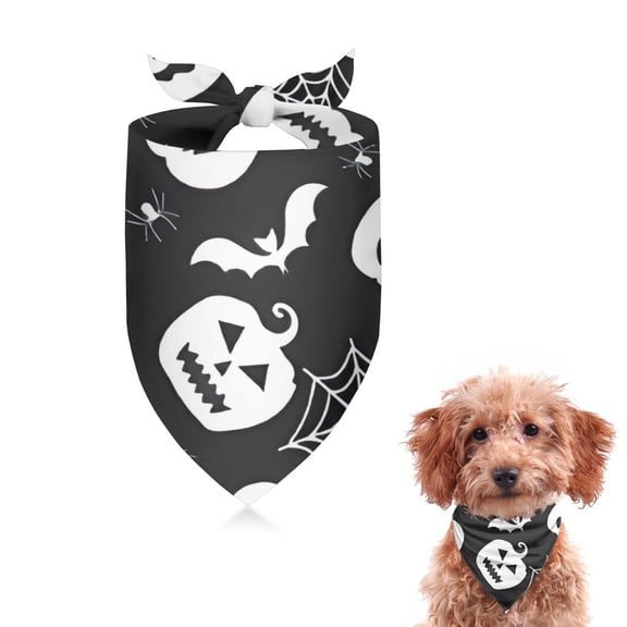Dog Bandana 1 Pack,Halloween Silhouette Icons Pattern Bandanas for Dogs,Cat Bandana,Small/ Large Dog Bandana 2 Size,Dog Bandanas Girl Boy