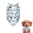 thumbnail image 1 of Dog Bandana 1 Pack,Light Blue Christmas House and Tree Pattern Bandanas for Dogs,Cat Bandana,Small/ Large Dog Bandana 2 Size,Dog Bandanas Girl Boy, 1 of 6