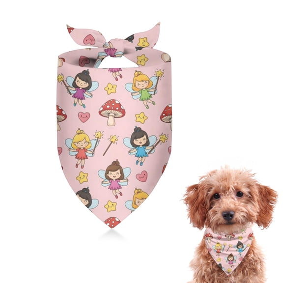 Dog Bandana 1 Pack,Magic Fairy Princess Pattern Bandanas for Dogs,Cat Bandana,Small/ Large Dog Bandana 2 Size,Dog Bandanas