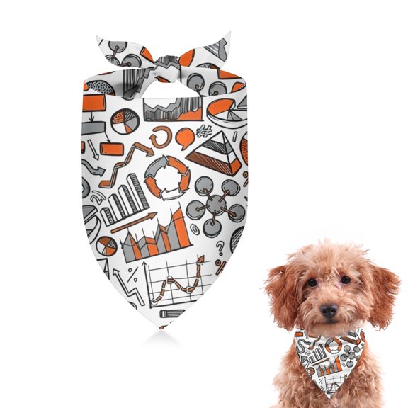 Dog Bandana 1 Pack,Math Equations Calculus Symbols Blackboard Pattern Bandanas for Dogs,Cat Bandana,Small/ Large Dog Bandana 2 Size,Dog Bandanas