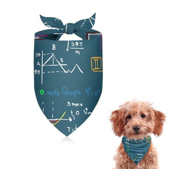 Dog Bandana 1 Pack,Math Equations Lab Tools Blue Pattern Bandanas for Dogs,Cat Bandana,Small/ Large Dog Bandana 2 Size,Dog Bandanas