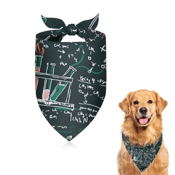 Dog Bandana 1 Pack,Math Equations Lab Tools Dark Pattern Bandanas for Dogs,Cat Bandana,Small/ Large Dog Bandana 2 Size,Dog Bandanas