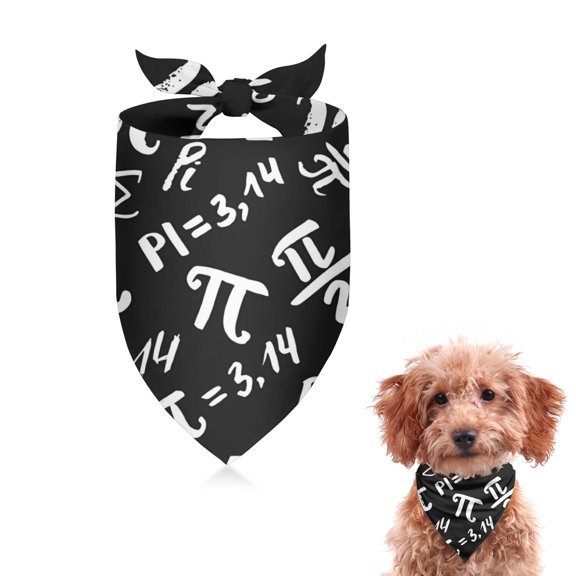 Dog Bandana 1 Pack,Math Equations Pi Symbols Black Pattern Bandanas for Dogs,Cat Bandana,Small/ Large Dog Bandana 2 Size,Dog Bandanas