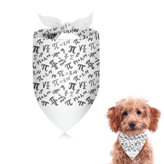 Dog Bandana 1 Pack,Math Equations Pi Symbols White Pattern Bandanas for Dogs,Cat Bandana,Small/ Large Dog Bandana 2 Size,Dog Bandanas