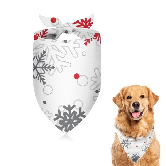 Dog Bandana 1 Pack,Multicolor Christmas Snowflake Pattern Bandanas for Dogs,Cat Bandana,Small/ Large Dog Bandana 2 Size,Dog Bandanas Girl Boy