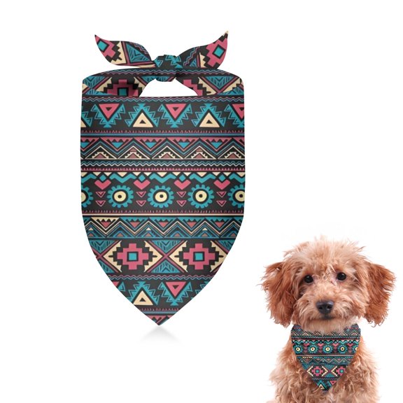 Dog Bandana 1 Pack,Multicolor Triangular and Diamond Shaped Geometric Boho Bandanas for Dogs,Cat Bandana,Small/ Large Dog Bandana 2 Size,Dog Bandanas Girl Boy