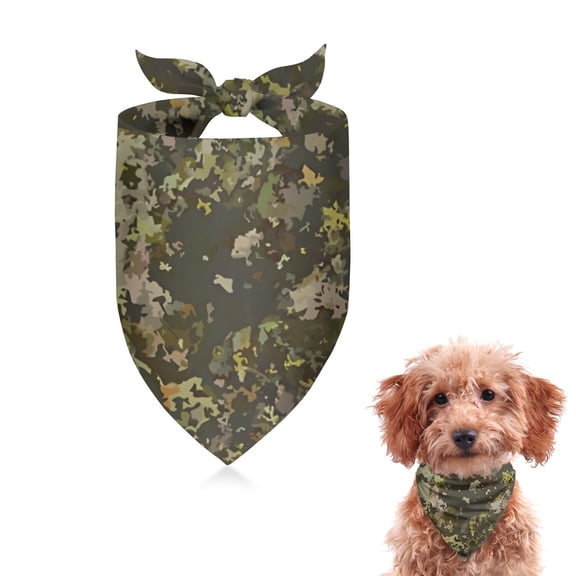 Dog Bandana 1 Pack,Olive Green Camo Mottled Pattern Bandanas for Dogs,Cat Bandana,Small/ Large Dog Bandana 2 Size,Dog Bandanas