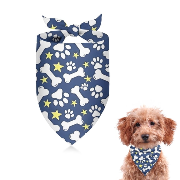 Dog Bandana 1 Pack,Paw Print Dog Bone Bandanas for Dogs,Cat Bandana,Small/ Large Dog Bandana 2 Size,Dog Bandanas