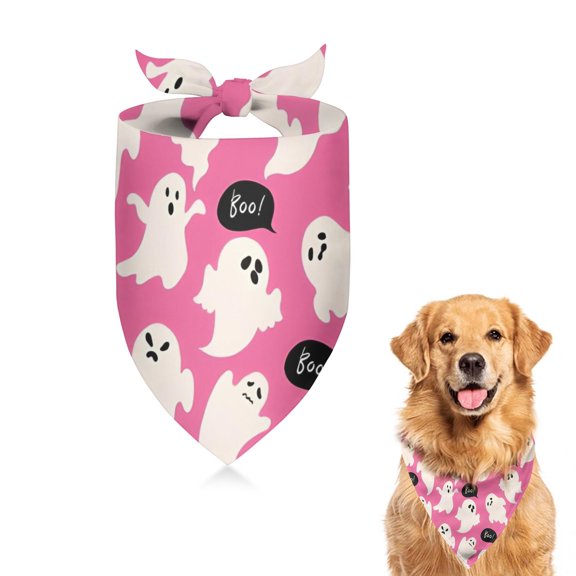 Dog Bandana 1 Pack,Playful Halloween Ghosts Pattern Bandanas for Dogs,Cat Bandana,Small/ Large Dog Bandana 2 Size,Dog Bandanas Girl Boy