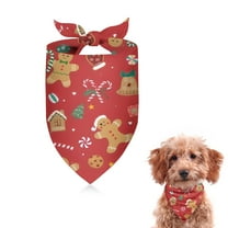 Dog Bandana 1 Pack,Red Christmas Gingerbread Man Pattern Bandanas for Dogs,Cat Bandana,Small/ Large Dog Bandana 2 Size,Dog Bandanas Girl Boy