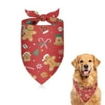 thumbnail image 1 of Dog Bandana 1 Pack,Red Christmas Gingerbread Man Pattern Bandanas for Dogs,Cat Bandana,Small/ Large Dog Bandana 2 Size,Dog Bandanas Girl Boy, 1 of 6