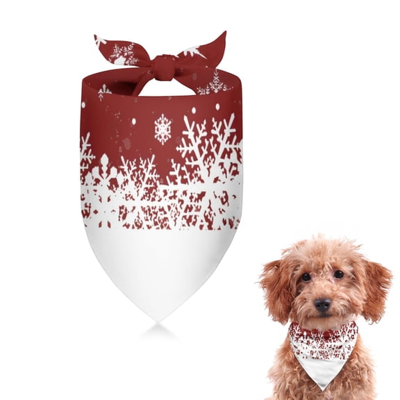 Dog Bandana 1 Pack,Red Christmas Snowflake Pattern Bandanas for Dogs,Cat Bandana,Small/ Large Dog Bandana 2 Size,Dog Bandanas Girl Boy