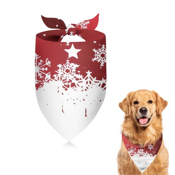 Dog Bandana 1 Pack,Red Christmas Snowflake Pattern Bandanas for Dogs,Cat Bandana,Small/ Large Dog Bandana 2 Size,Dog Bandanas Girl Boy
