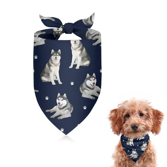 Dog Bandana 1 Pack,Siberian Husky Bandanas for Dogs,Cat Bandana,Small/ Large Dog Bandana 2 Size,Dog Bandanas