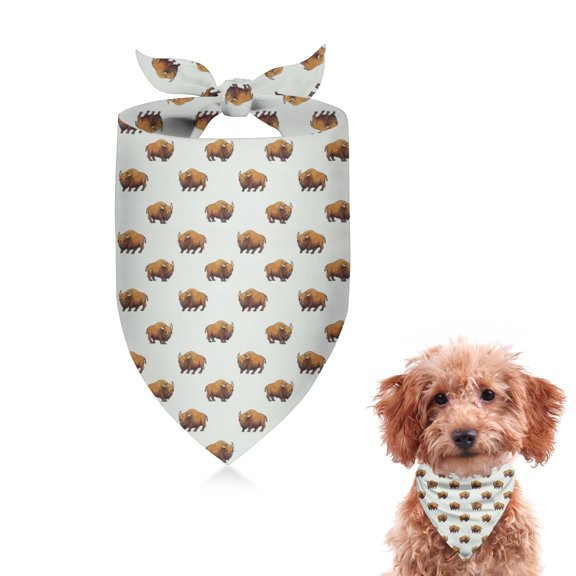 Dog Bandana 1 Pack,White Buffalo Pattern Bandanas for Dogs,Cat Bandana,Small/ Large Dog Bandana 2 Size,Dog Bandanas