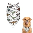 thumbnail image 1 of Dog Bandana 1 Pack,White Dinosaurs Label Pattern Bandanas for Dogs,Cat Bandana,Small/ Large Dog Bandana 2 Size,Dog Bandanas, 1 of 6