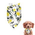 thumbnail image 1 of Dog Bandana 1 Pack,Yellow Lemon Fruit Leaves White Pattern Bandanas for Dogs,Cat Bandana,Small/ Large Dog Bandana 2 Size,Dog Bandanas, 1 of 6