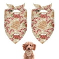 thumbnail image 1 of Dog Bandana 2 Pack,Beige Christmas Gingerbread Man Pattern Bandanas for Dogs,Cat Bandana,Small/ Large Dog Bandana 2 Size,Dog Bandanas Girl Boy, 1 of 5