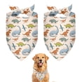 thumbnail image 1 of Dog Bandana 2 Pack,Beige Dinosaurs Birds Pattern Bandanas for Dogs,Cat Bandana,Small/ Large Dog Bandana 2 Size,Dog Bandanas, 1 of 6