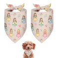 thumbnail image 1 of Dog Bandana 2 Pack,Beige Princess Watercolor Dress Pattern Bandanas for Dogs,Cat Bandana,Small/ Large Dog Bandana 2 Size,Dog Bandanas, 1 of 6