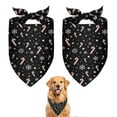 thumbnail image 1 of Dog Bandana 2 Pack,Black Christmas Candy Cane and Snowflake Pattern Bandanas for Dogs,Cat Bandana,Small/ Large Dog Bandana 2 Size,Dog Bandanas Girl Boy, 1 of 6