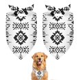 thumbnail image 1 of Dog Bandana 2 Pack,Black Geometric Triangle Diamond Pattern Bandanas for Dogs,Cat Bandana,Small/ Large Dog Bandana 2 Size,Dog Bandanas Girl Boy, 1 of 5