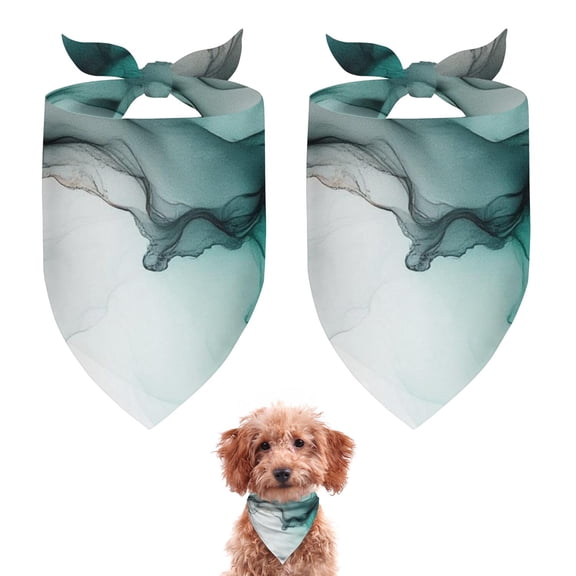 Dog Bandana 2 Pack,Black Green Translucent Marble Pattern Bandanas for Dogs,Cat Bandana,Small/ Large Dog Bandana 2 Size,Dog Bandanas
