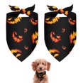 thumbnail image 1 of Dog Bandana 2 Pack,Black Halloween Pumpkin Faces Bandanas for Dogs,Cat Bandana,Small/ Large Dog Bandana 2 Size,Dog Bandanas Girl Boy, 1 of 5