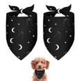 thumbnail image 1 of Dog Bandana 2 Pack,Black White Cat Moon Star Pattern Bandanas for Dogs,Cat Bandana,Small/ Large Dog Bandana 2 Size,Dog Bandanas Girl Boy, 1 of 5