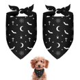 thumbnail image 1 of Dog Bandana 2 Pack,Black White Halloween Bat Moon Spider Pattern Bandanas for Dogs,Cat Bandana,Small/ Large Dog Bandana 2 Size,Dog Bandanas Girl Boy, 1 of 5