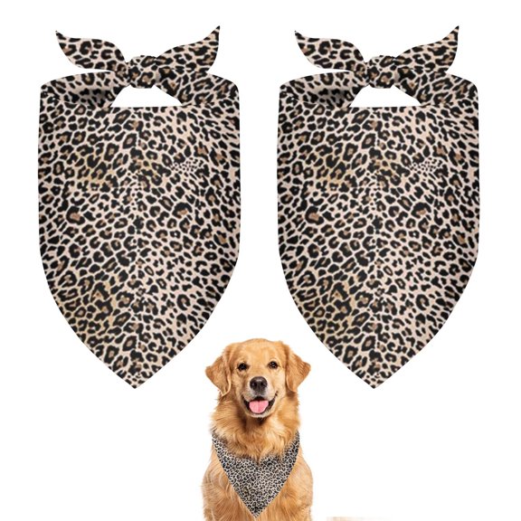 Dog Bandana 2 Pack,Black and Tan Leopard Print Bandanas for Dogs,Cat Bandana,Small/ Large Dog Bandana 2 Size,Dog Bandanas Girl Boy