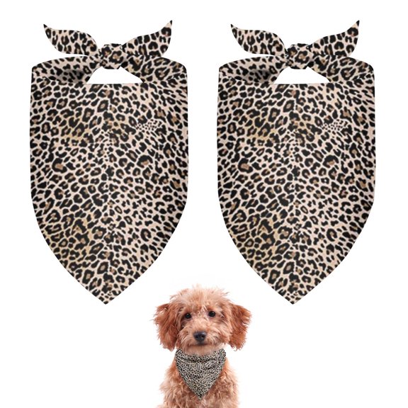 Dog Bandana 2 Pack,Black and Tan Leopard Print Bandanas for Dogs,Cat Bandana,Small/ Large Dog Bandana 2 Size,Dog Bandanas Girl Boy