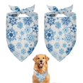 thumbnail image 1 of Dog Bandana 2 Pack,Blue Christmas Snowflake Pattern Bandanas for Dogs,Cat Bandana,Small/ Large Dog Bandana 2 Size,Dog Bandanas Girl Boy, 1 of 6