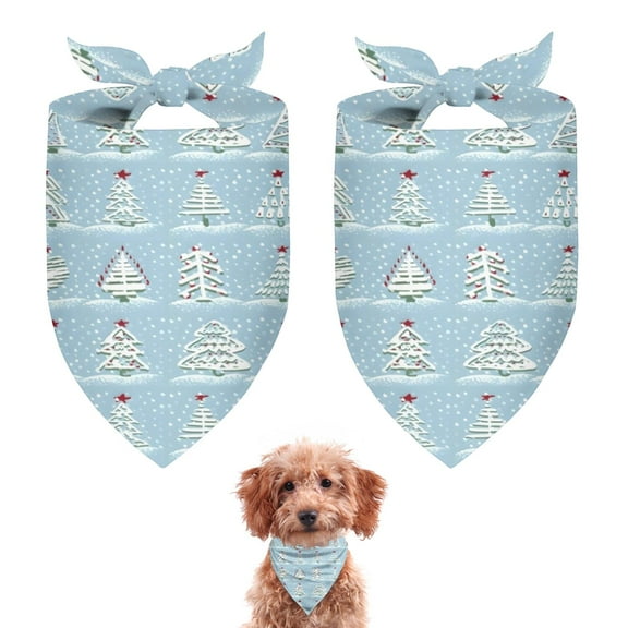 Dog Bandana 2 Pack,Blue Christmas Tree Pattern Bandanas for Dogs,Cat Bandana,Small/ Large Dog Bandana 2 Size,Dog Bandanas Girl Boy