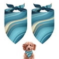 thumbnail image 1 of Dog Bandana 2 Pack,Blue Gold Marble Pattern Bandanas for Dogs,Cat Bandana,Small/ Large Dog Bandana 2 Size,Dog Bandanas, 1 of 6