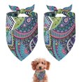 thumbnail image 1 of Dog Bandana 2 Pack,Blue Pioneer Flower and Paisley Pattern Bandanas for Dogs,Cat Bandana,Small/ Large Dog Bandana 2 Size,Dog Bandanas, 1 of 6