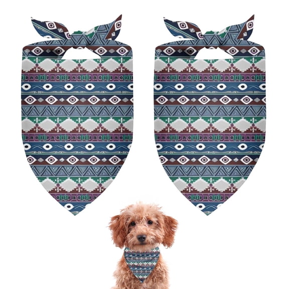 Dog Bandana 2 Pack,Boho Ethnic Geometric Pattern Bandanas for Dogs,Cat Bandana,Small/ Large Dog Bandana 2 Size,Dog Bandanas