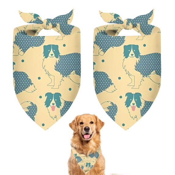 Dog Bandana 2 Pack,Border Collie Bandanas for Dogs,Cat Bandana,Small/ Large Dog Bandana 2 Size,Dog Bandanas