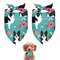 thumbnail image 1 of Dog Bandana 2 Pack,Border Collie Dog and Flower Florals Bandanas for Dogs,Cat Bandana,Small/ Large Dog Bandana 2 Size,Dog Bandanas, 1 of 6